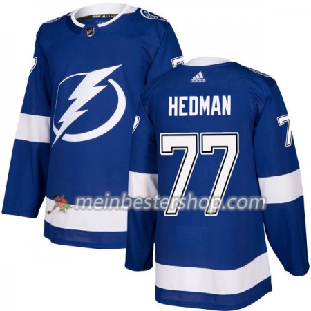 Tampa Bay Lightning Victor Hedman 77 Adidas 2017-2018 Blau Trikot Authentic - Herren